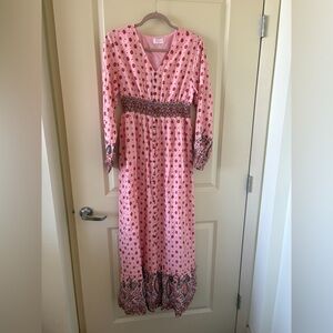 Pink Lily Polka Dot Long Sleeve Dress
